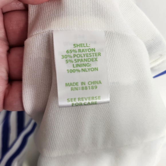 Lilly Pulitzer dress womens Medium iris blue white stripe Brielle fit flare - Picture 7 of 7